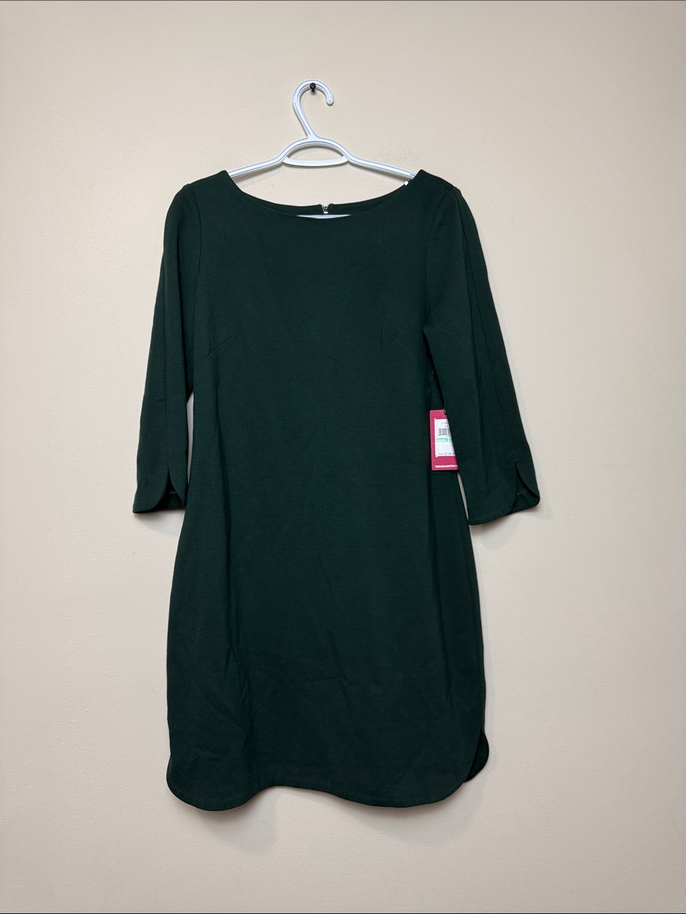 Vince Camuto Forest Green 3/4 Sleeve Shift Dress size 8